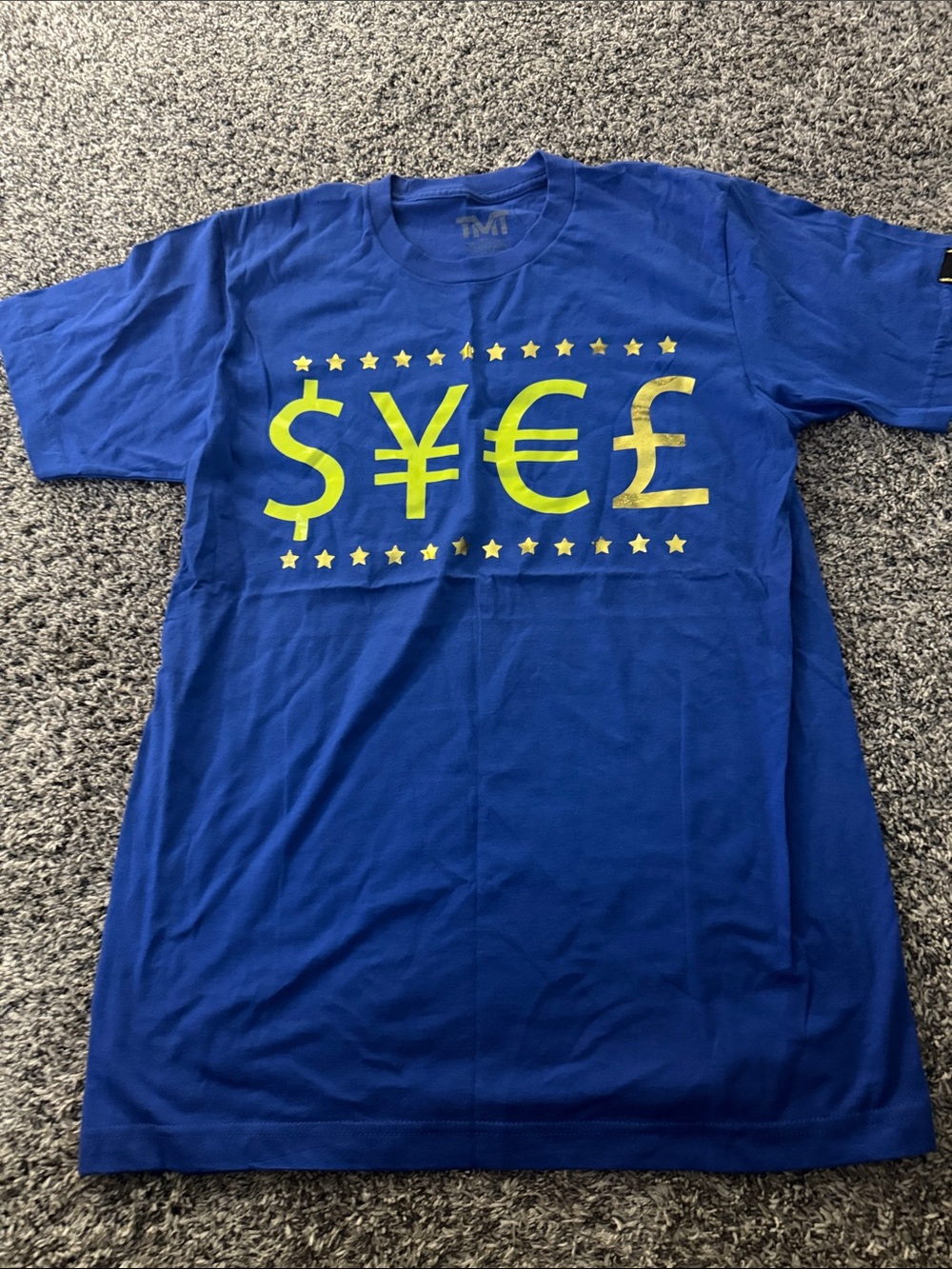 Men's Royal Blue Graphic Currency Symbol Tee